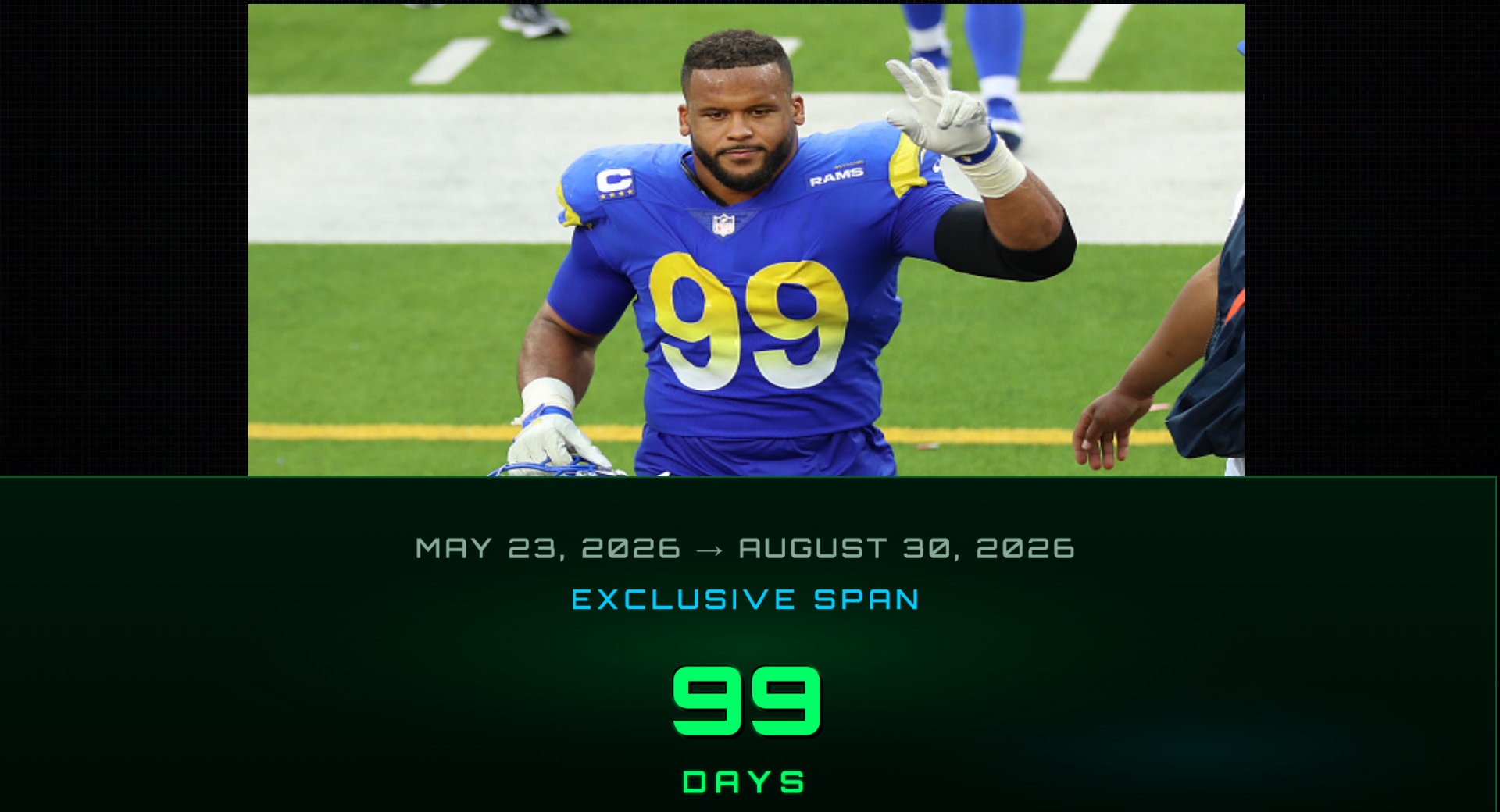 **THE 99 CODE: Aaron Donald’s Return and the Convergence of 99** by NUMBERS DON'T LIE — GEMAFIA Blog cover. Aaron Donald’s return comes with a bizarre trail of 99s — from his #99 jersey and name gematria to the exact 99 days between his birthday and comeback announcement, with 523 itself being the 99th prime number. Add the 19 Free gematria · Murdered By Numbers · decode desk.